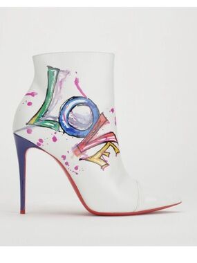 Christian Louboutin LOVE Graffiti Ankle Boots – Size EU 37 / US 7 – Worn Once